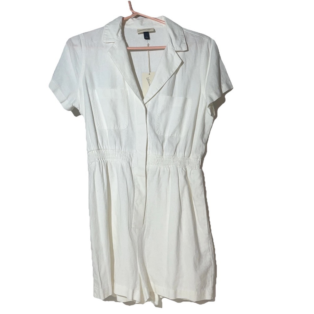 Universal Thread Womens White Button Up Romper Si… - image 1